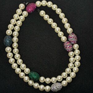 Joan Boyce - Multicolor Egg and Pearl Statement Necklace